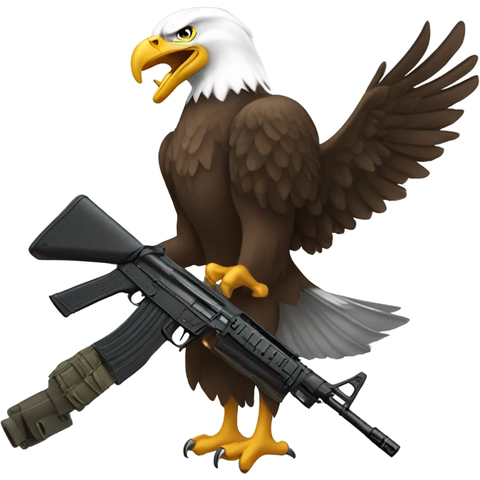 Bald eagle holding ak47 emoji
