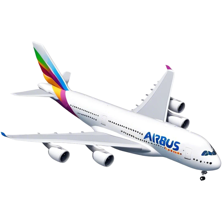 Airbus A380 - Airbus (Model Year: 2021) (Iconic colour: White with colorful tail) emoji