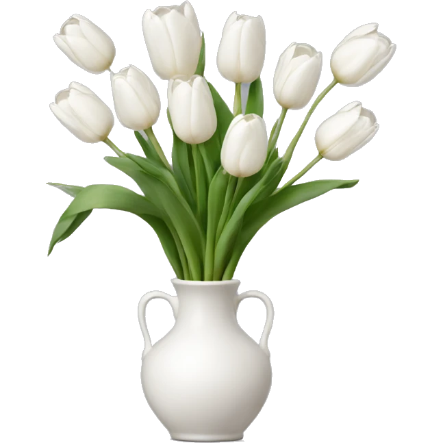 White tulips vase emoji