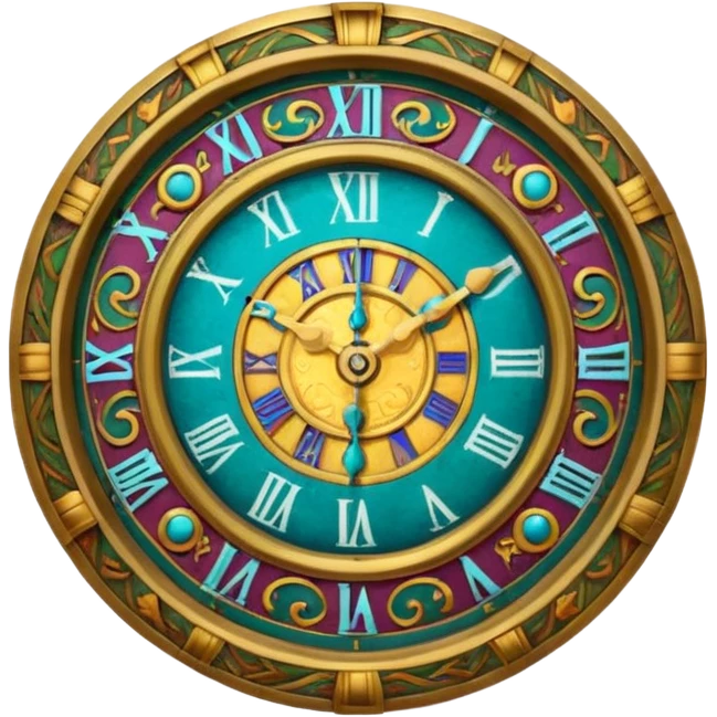 ancient colorful clock emoji
