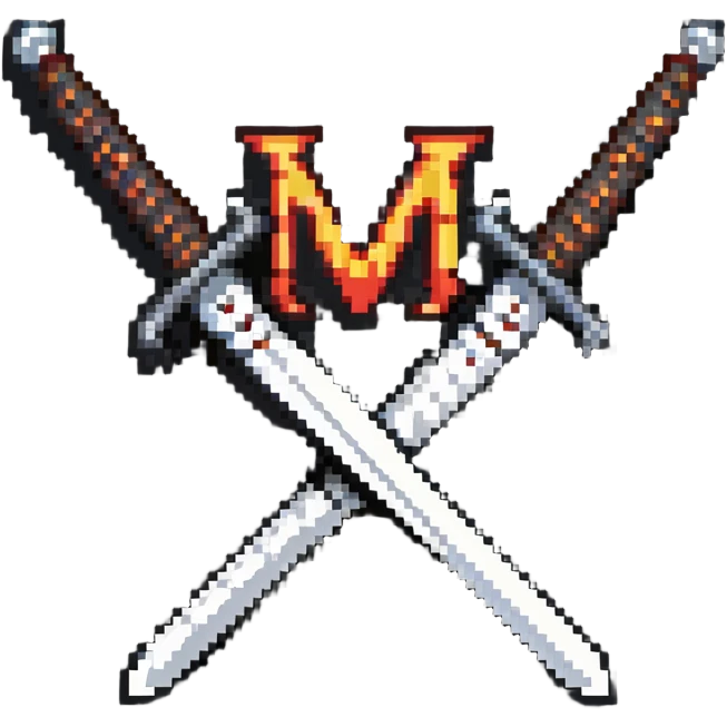 two crossed swords with the letter M emoji