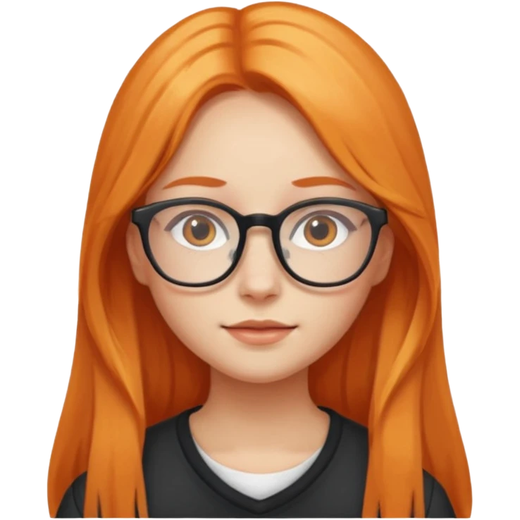 a girl with glasses and light orange long hair emoji