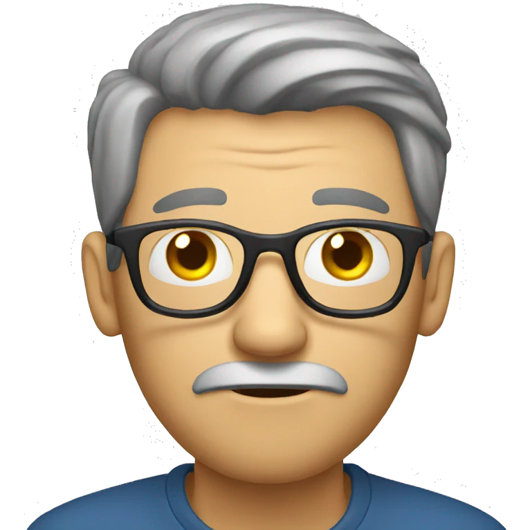 Man having trouble reading emoji