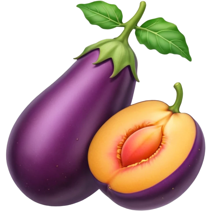 eggplant eaten by peach emoji