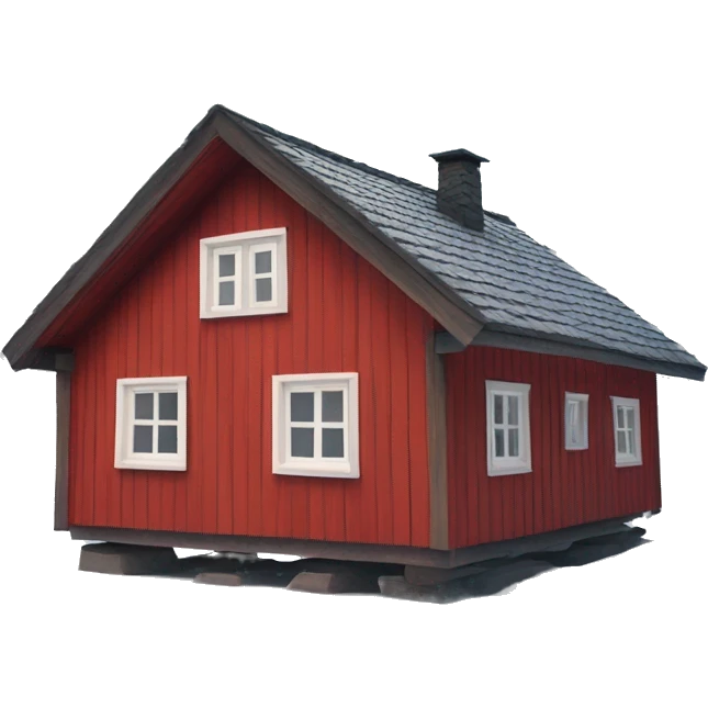 Traditional finnish red wooden house emoji