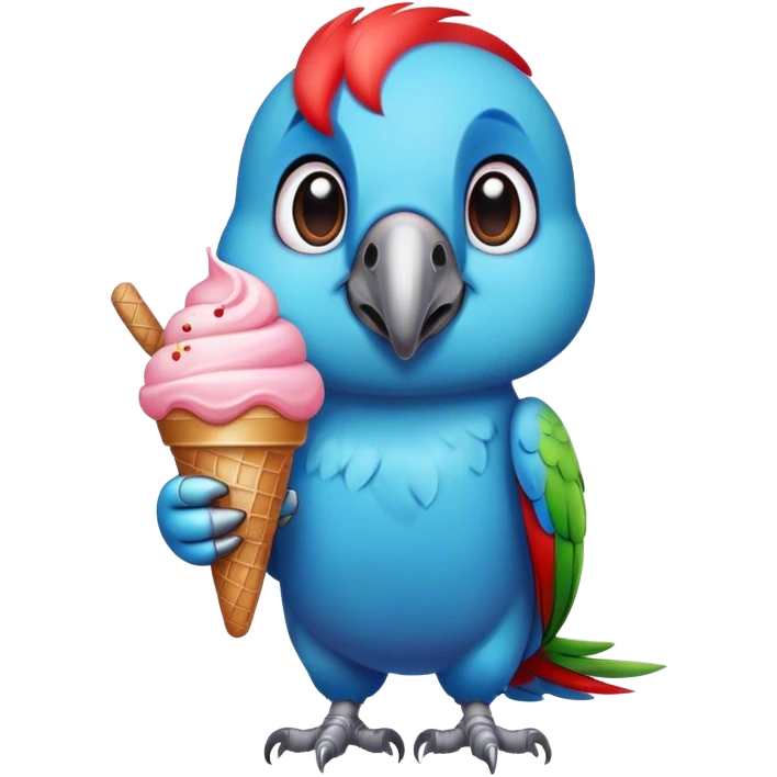 Parrot with ice cream  emoji