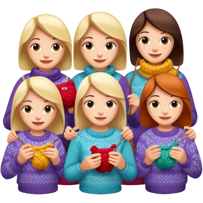 people knitting emoji