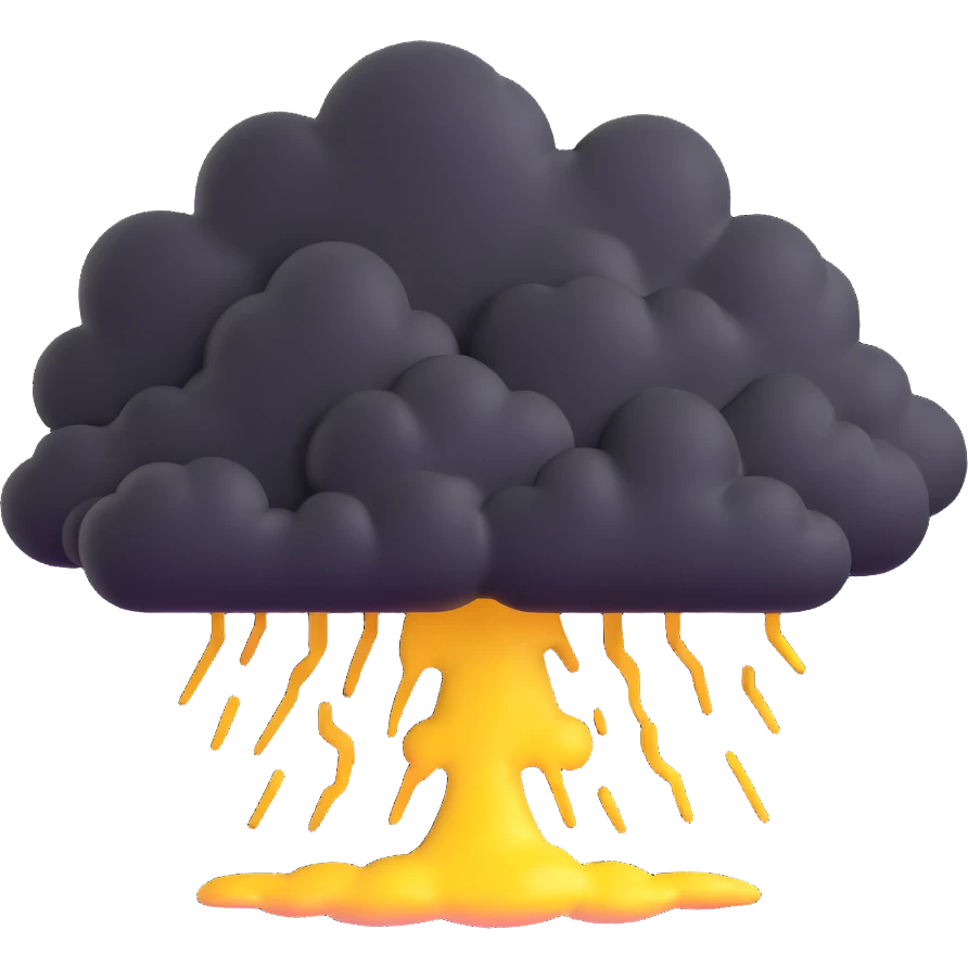 thundercloud with rain and lightning emoji