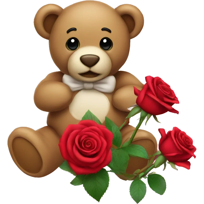 Roses with teddy emoji