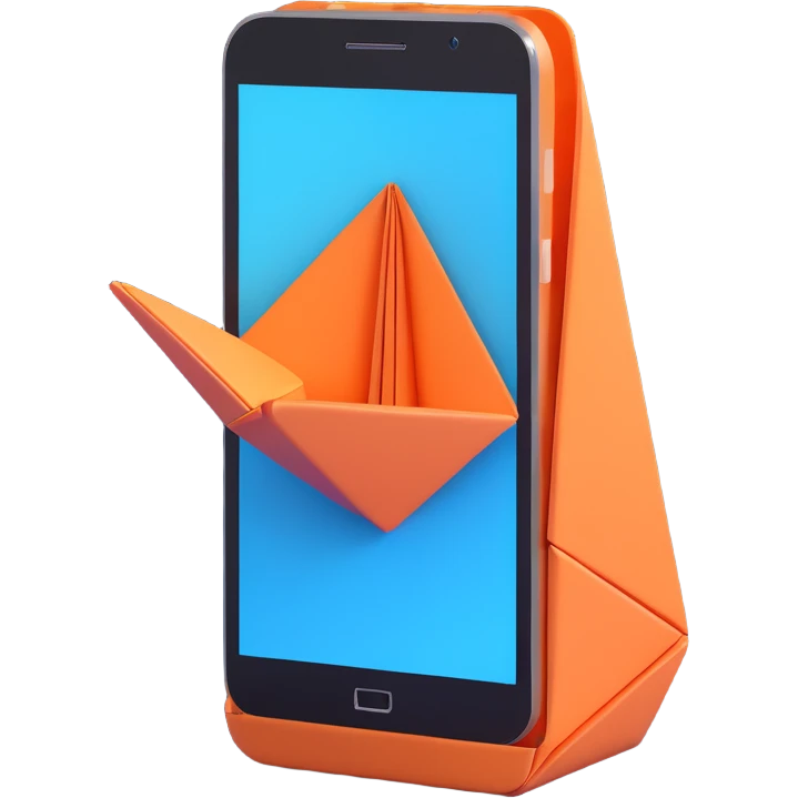 Un smartphone origami emoji