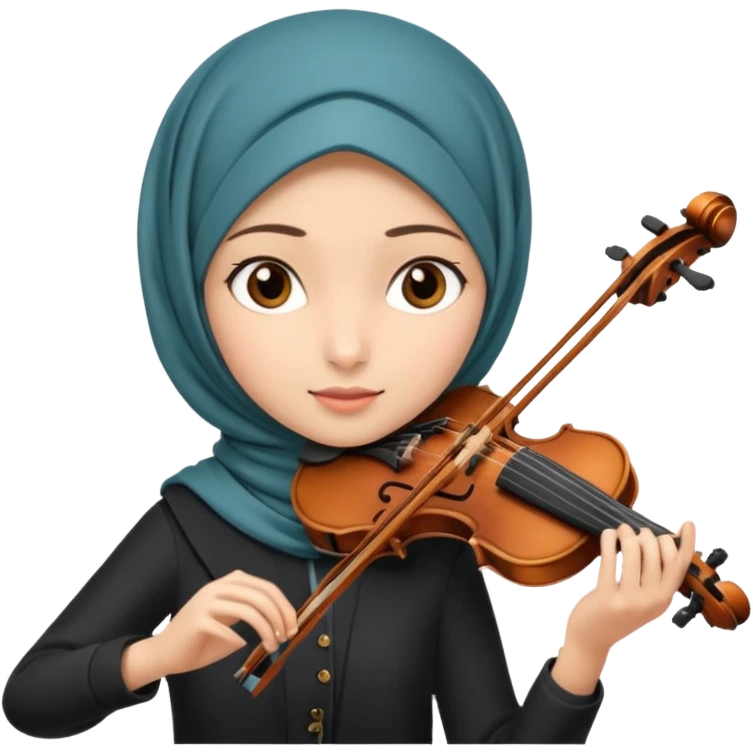 hịjab girl playing violin emoji