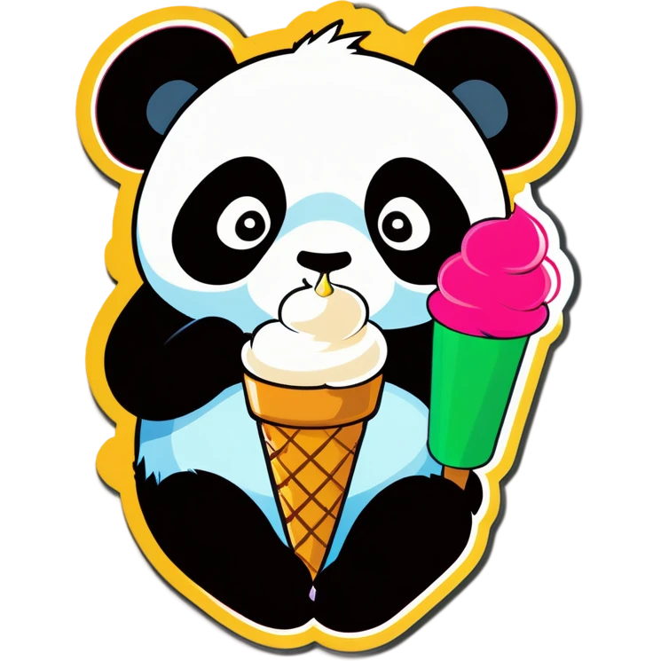 Panda eating ice cream emoji