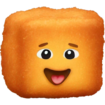 A chicken nugget with a manly face emoji