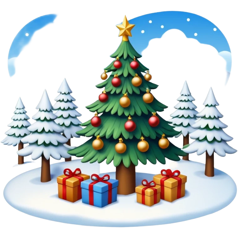 Snow covered christmas scene emoji