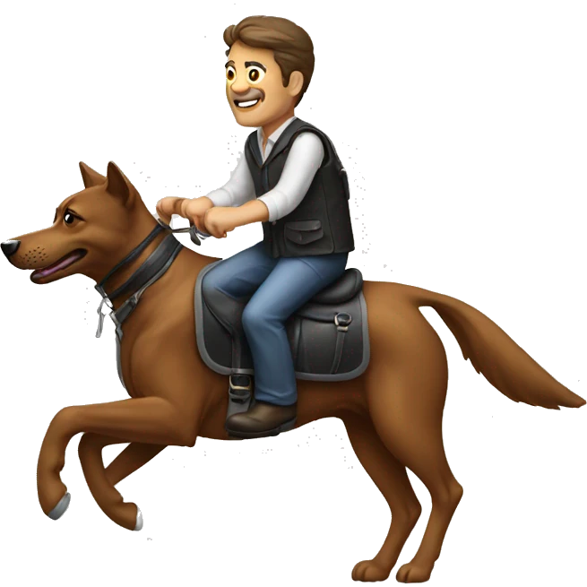 a man riding dog emoji