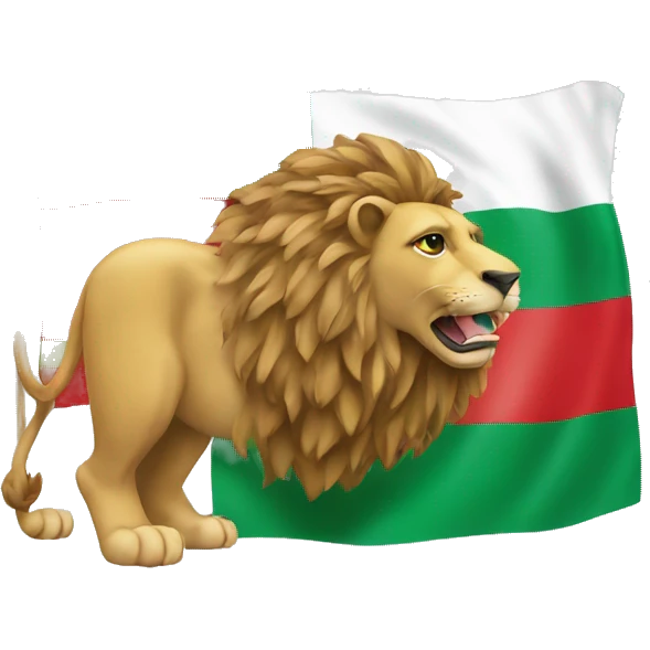 a bulgarian flag with a lion next to it emoji