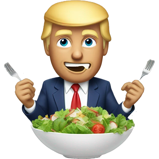 donald trump eating salad emoji