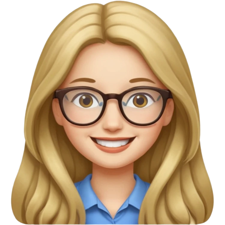 IT long haired girl with glasses emoji