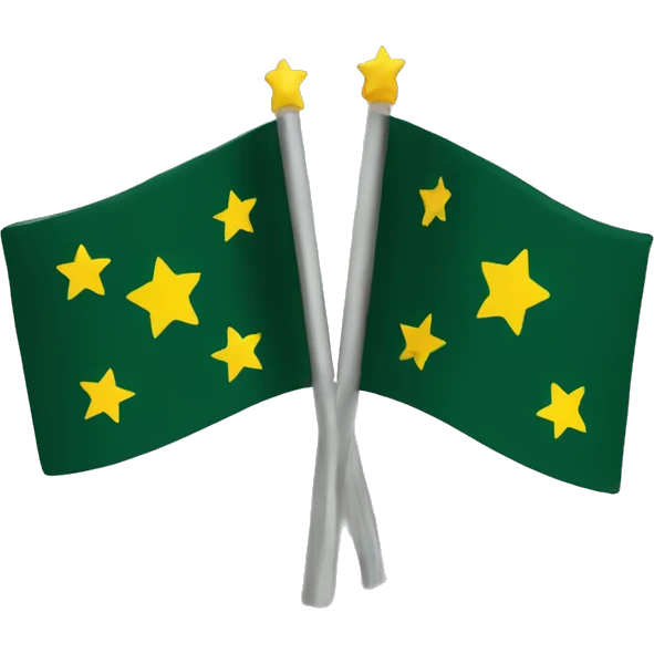 circassian flag with dark green background with 3 yellow arrows and 12 yellow stars emoji