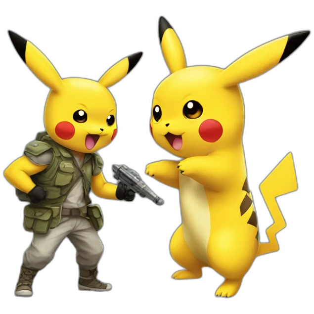 Pikachu and sharizard combat emoji
