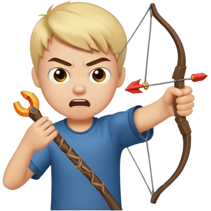 a bad boy shooting a bird with a slingshot emoji