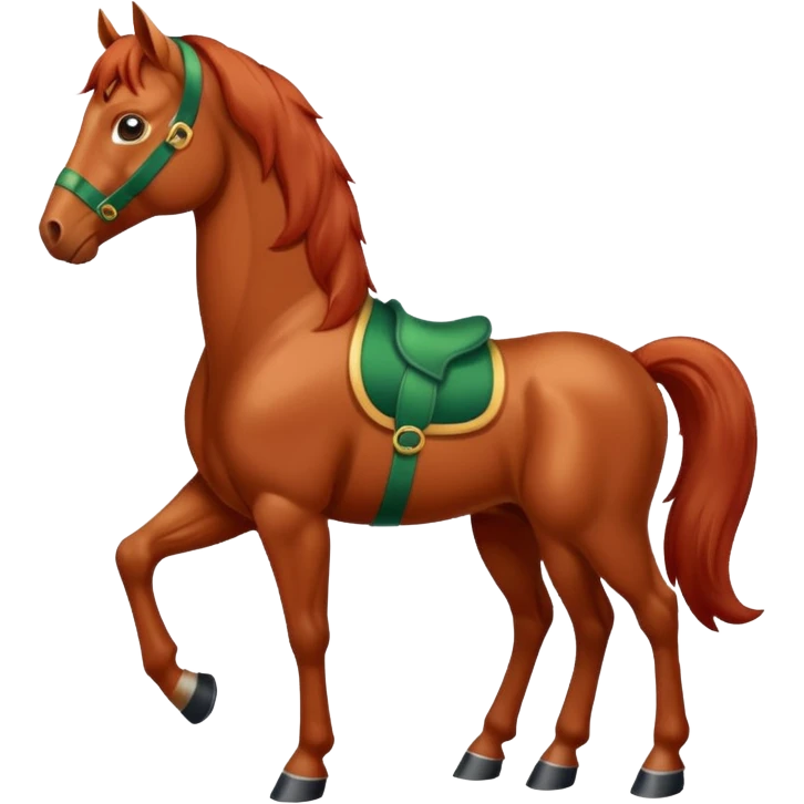 Christmas red horse with a full-length emoji