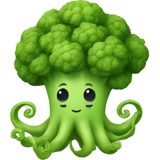 Cute broccoli octopus emoji