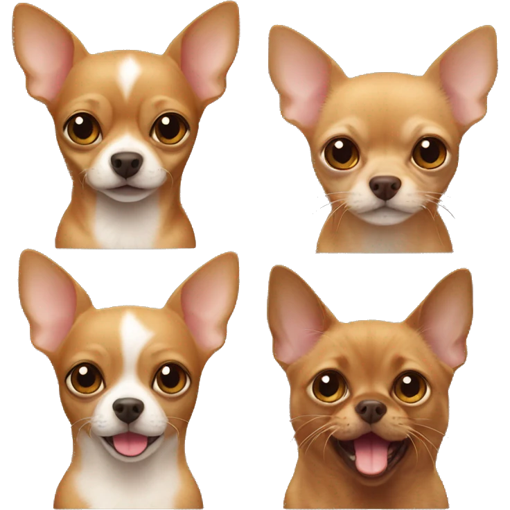 Cinnamon Chihuahua, Brown Scottish cat  emoji