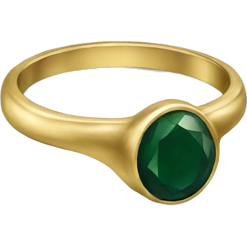 dark green stone gold banded ring emoji