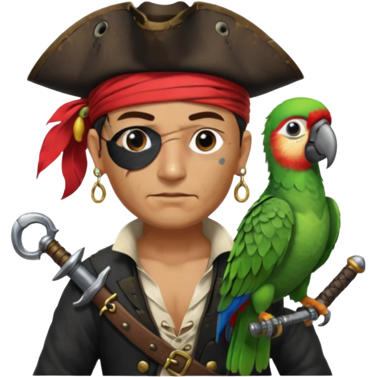 pirate and parrot emoji