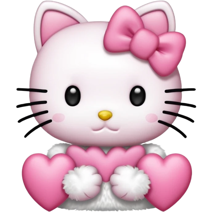 Hello kitty with hearts emoji
