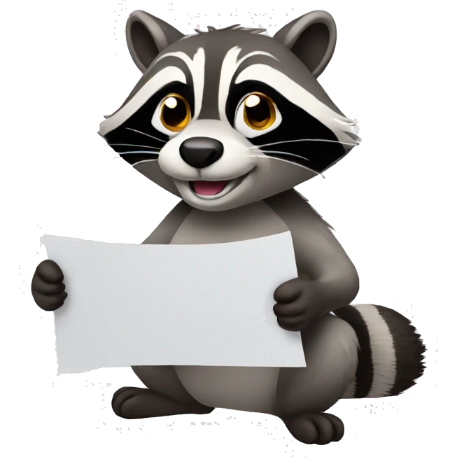 Raccon holding blank paper emoji