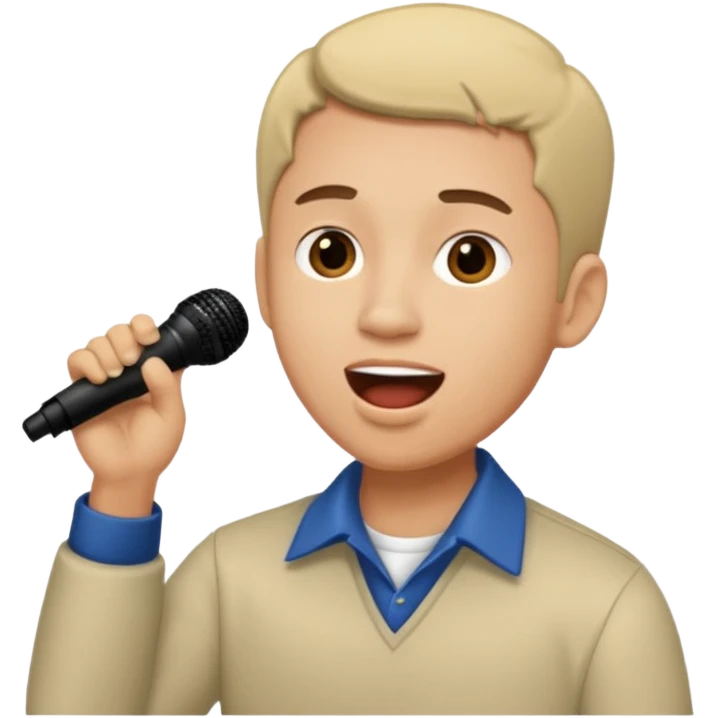 A man singing. emoji