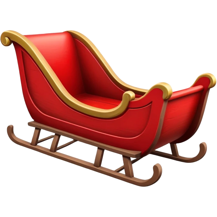 simple empty red sleigh, minimal details emoji