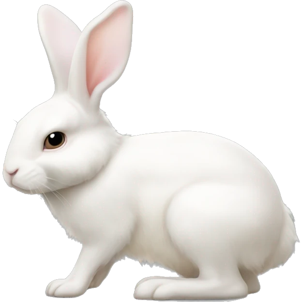 Full body side view of an albino bunny emoji