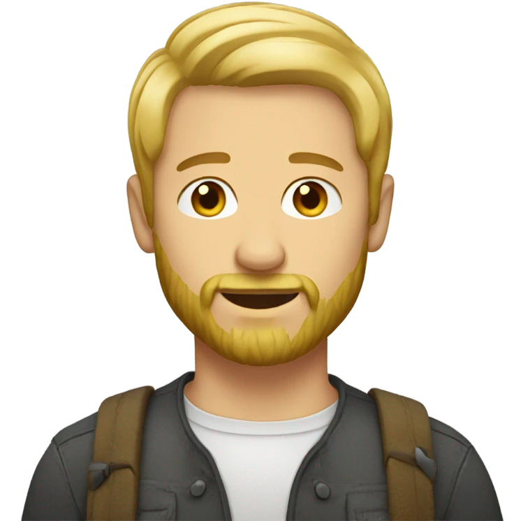 Man-short hair-blond-beard emoji