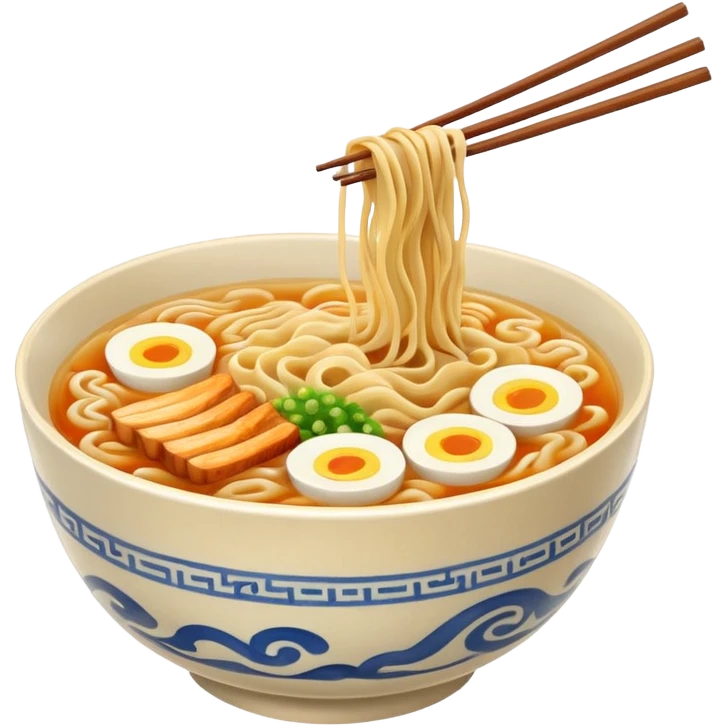 ramen bowl with one chopsticks emoji