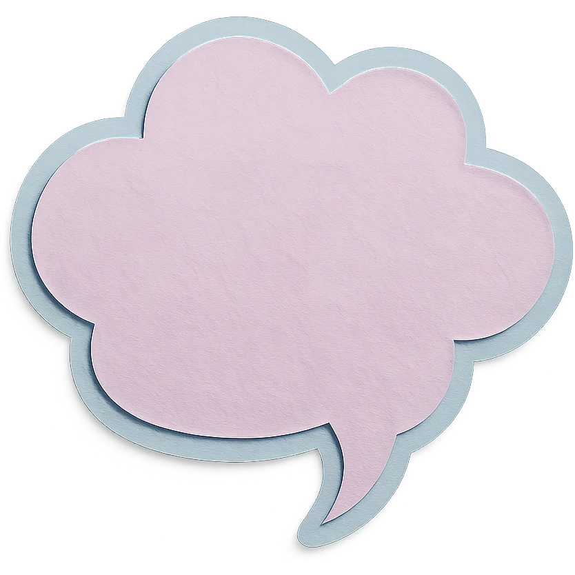 soft pastel aesthetic cloud-shaped note bubble emoji
