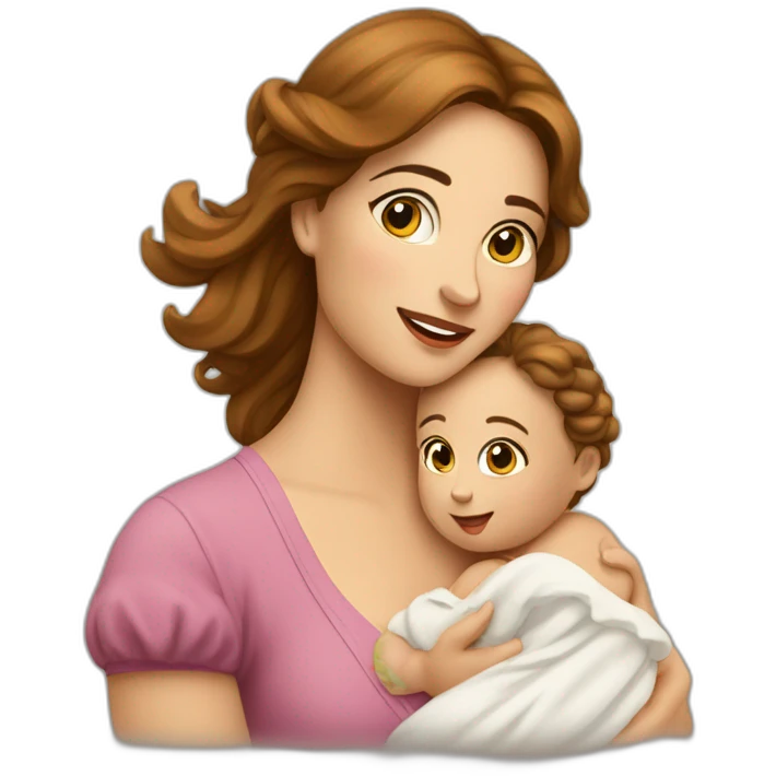 Femme italienne et son bébé emoji