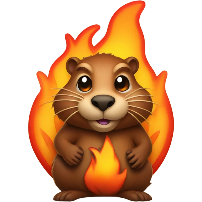 Beaver engulfed in flames emoji