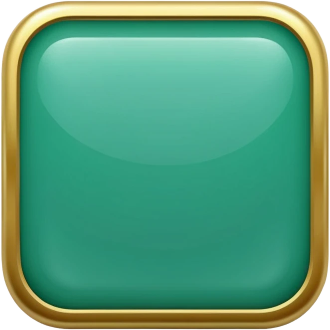 Blank Jade and gold style rounded square icon button emoji