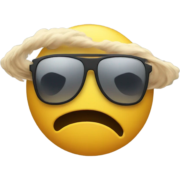Tornado with sunglasses emoji