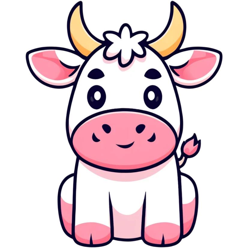 Pink cow emoji