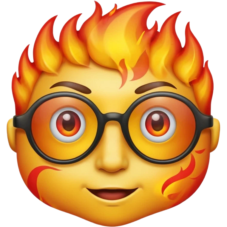 Can you make a side eye emoji with fire glasses  emoji
