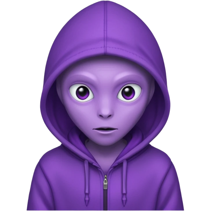 purple allien with hoodie emoji