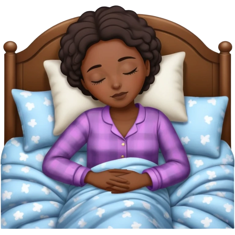 Black women sleep in bed emoji