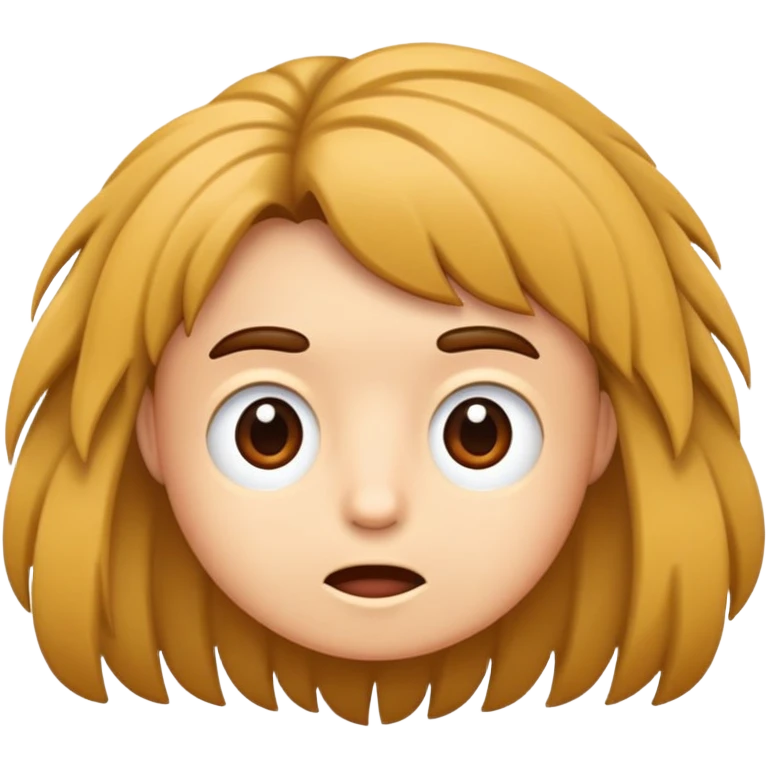 fios de cabelo soltos fora da cabeça emoji