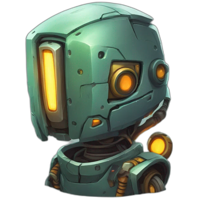 robot character scifi roguelike rpg style inspired by slay thee spire emoji