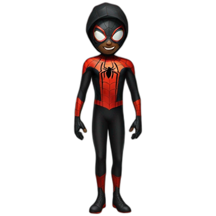 Miles morales avec son costume emoji