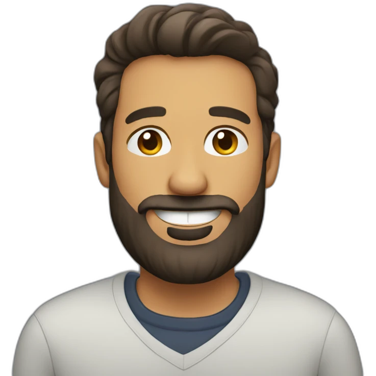Bearded man smiling emoji
